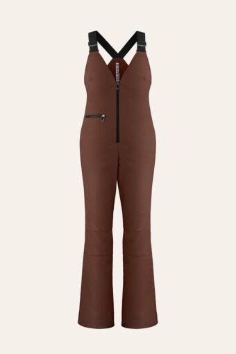 ELLA STRETCH SKI BIBPANTS - CHOCO BROWN, XS