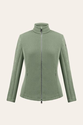 HALLY STRETCH FLEECE JACKET - LICHEN GREEN, XS