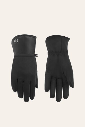FLEECE STRETCH GLOVES WOMEN - BLACK, S