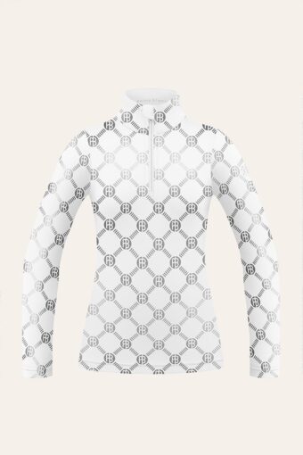 MIA LONG-SLEEVES T-SHIRT - MONOGRAM WHITE, XS