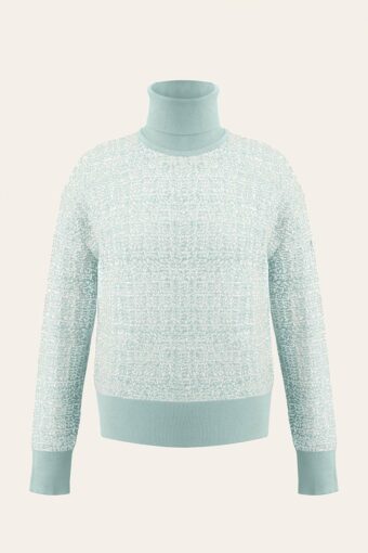 ARIA KNIT PULLOVER - TWEED ALOE BLUE, XS