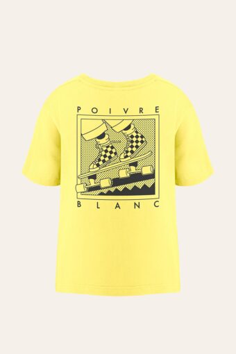CLAUDE : TEE-SHIRT CLASSIQUE UNISEXE IMPRIMÉ "LE SKATE" ADULTE - JAUNE ENSOLEILLÉ, M