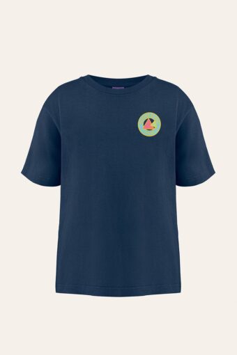 CLAUDE : TEE-SHIRT CLASSIQUE UNISEXE IMPRIMÉ "LETTERS" ADULTE - BLEU NUIT, M