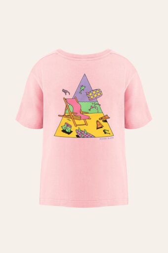 CLAUDE : TEE-SHIRT CLASSIQUE UNISEXE IMPRIMÉ "LA PLAGE" ADULTE - FLAMANT ROSE, M