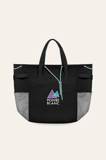 MARTINE: TOTE BAG DE PLAGE BRODÉ ADULTE UNISEXE - NOIR, Taille unique