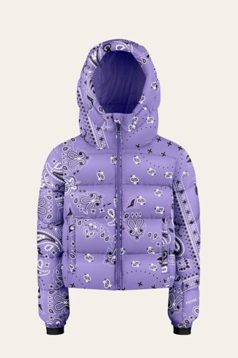 CHLOE PAISLEY DOWN SKI JACKET - PAISLEY PURPLE, 8 years