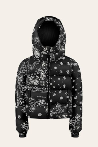 CHLOE PAISLEY DOWN SKI JACKET - PAISLEY BLACK, 8 years