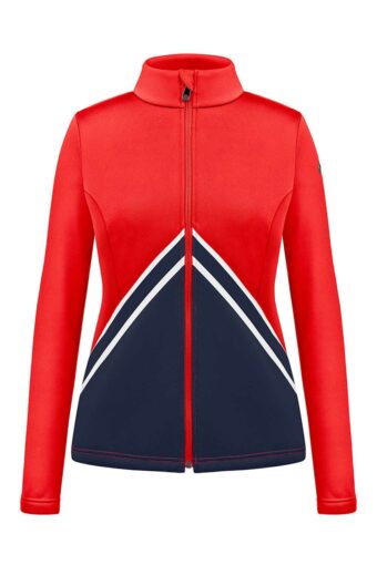 Veste en polaire interlock Femme - SCARLET RED-GOTHIC BLUE, S