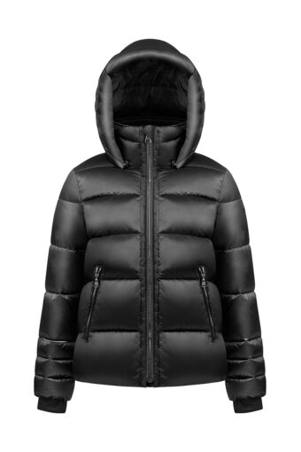 Synthetic Down Ski Jacket Junior fille - BLACK, 10 ans