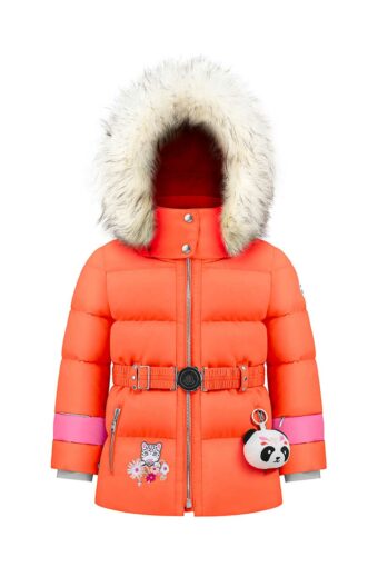 Synthetic Down Ski Jacket Petite fille - MANDARIN ORANGE